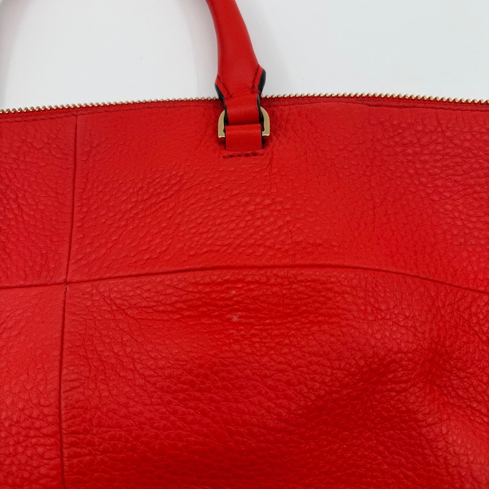 Tory Burch Ivy Slouchy Satchel Samba Red Pebbled Leather Handbag 32163 NEW - Picture 15 of 16